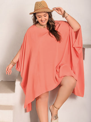 Curve Collective Round Neck Batwing Sleeve Mini Dress