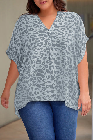 Curve Collective Printed Notched Neck Half Sleeve Top