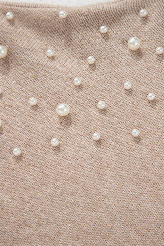 Curve Collective Pearl Detail Round Neck Long Sleeve Sweater