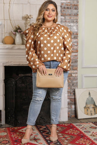 Curve Collective Polka Dot Long Sleeve Blouse