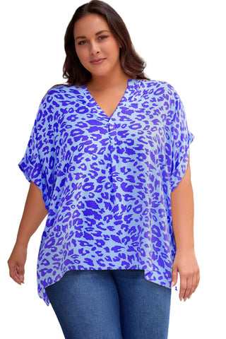 Curve Collective Printed Notched Neck Half Sleeve Top