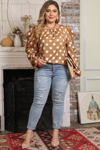 Curve Collective Polka Dot Long Sleeve Blouse